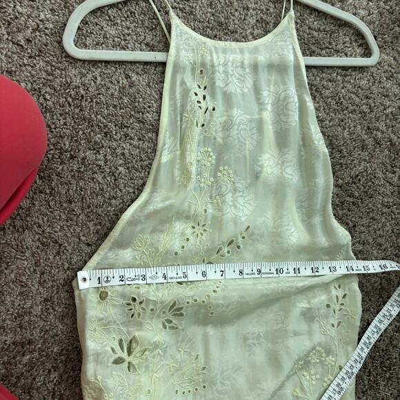 Out From Under Robyn Eyelet Maxi Slip Dress XS Yellow Ethereal Embroidered - Picture 5 of 13
